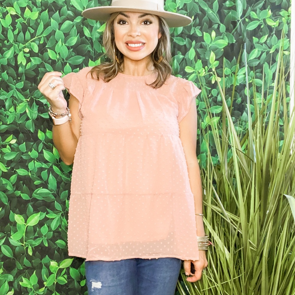 Polka Dot Pale Pink Blouse